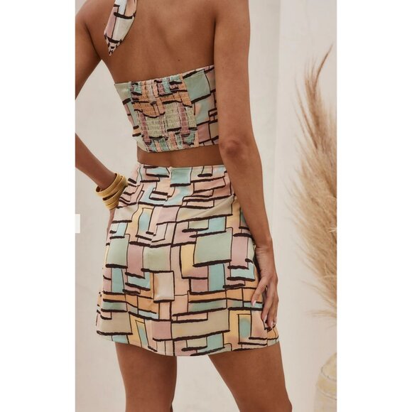 #282 12th Tribe Valentyna Pastel Printed Mini Skirt - Picture 2 of 2